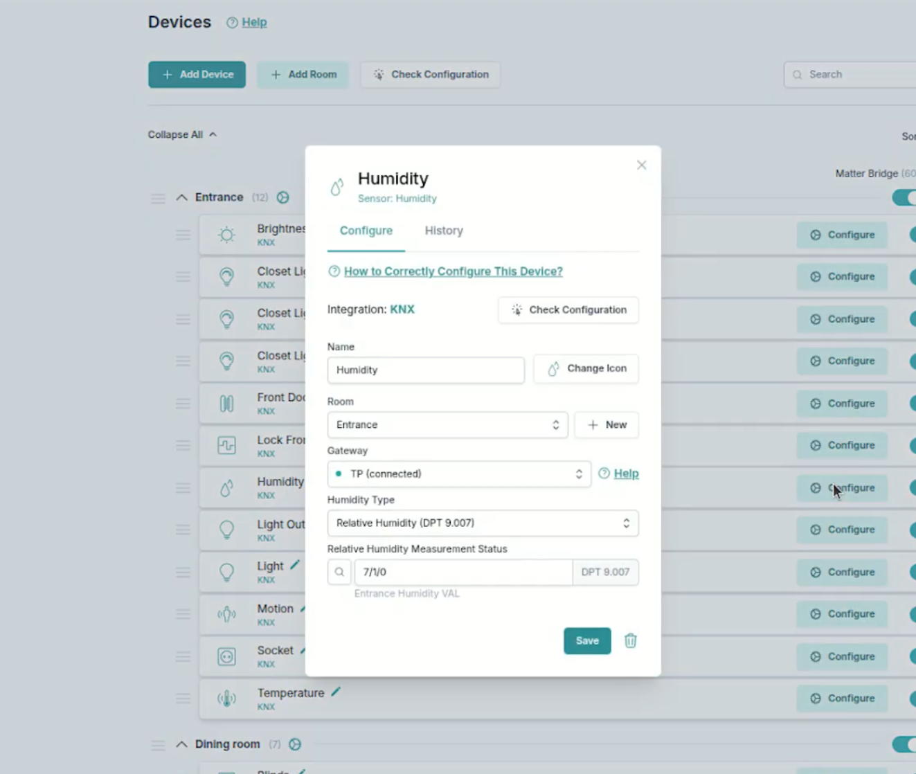 Configuración del dispositivo