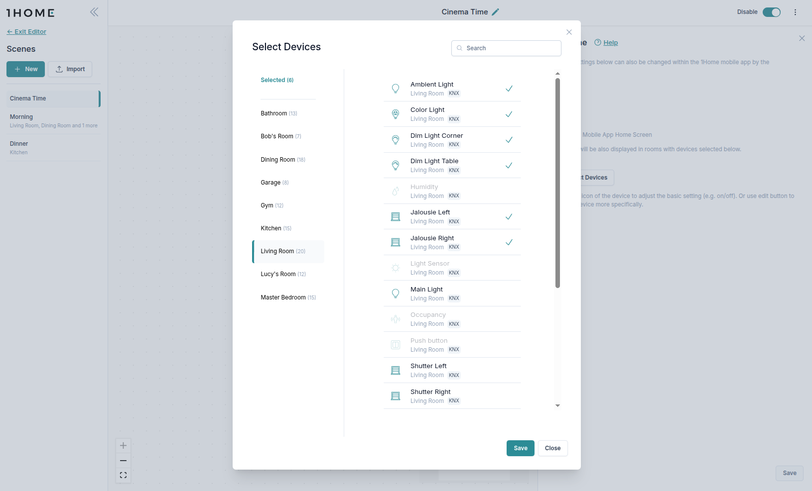 Seleccionar dispositivos