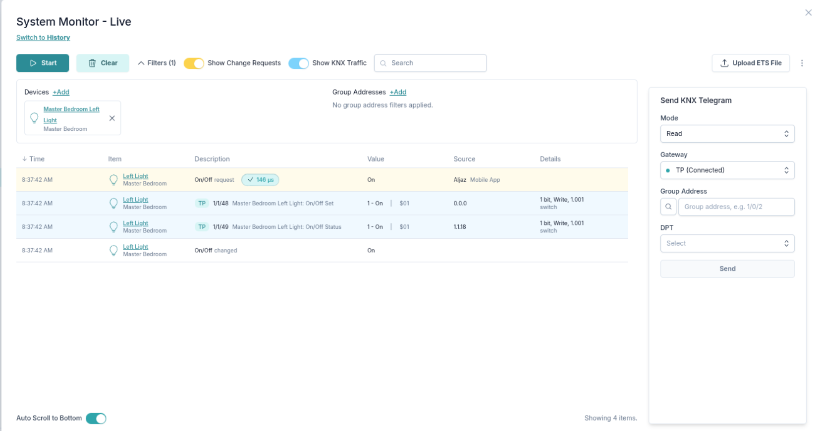 Filtro del monitor de sistema