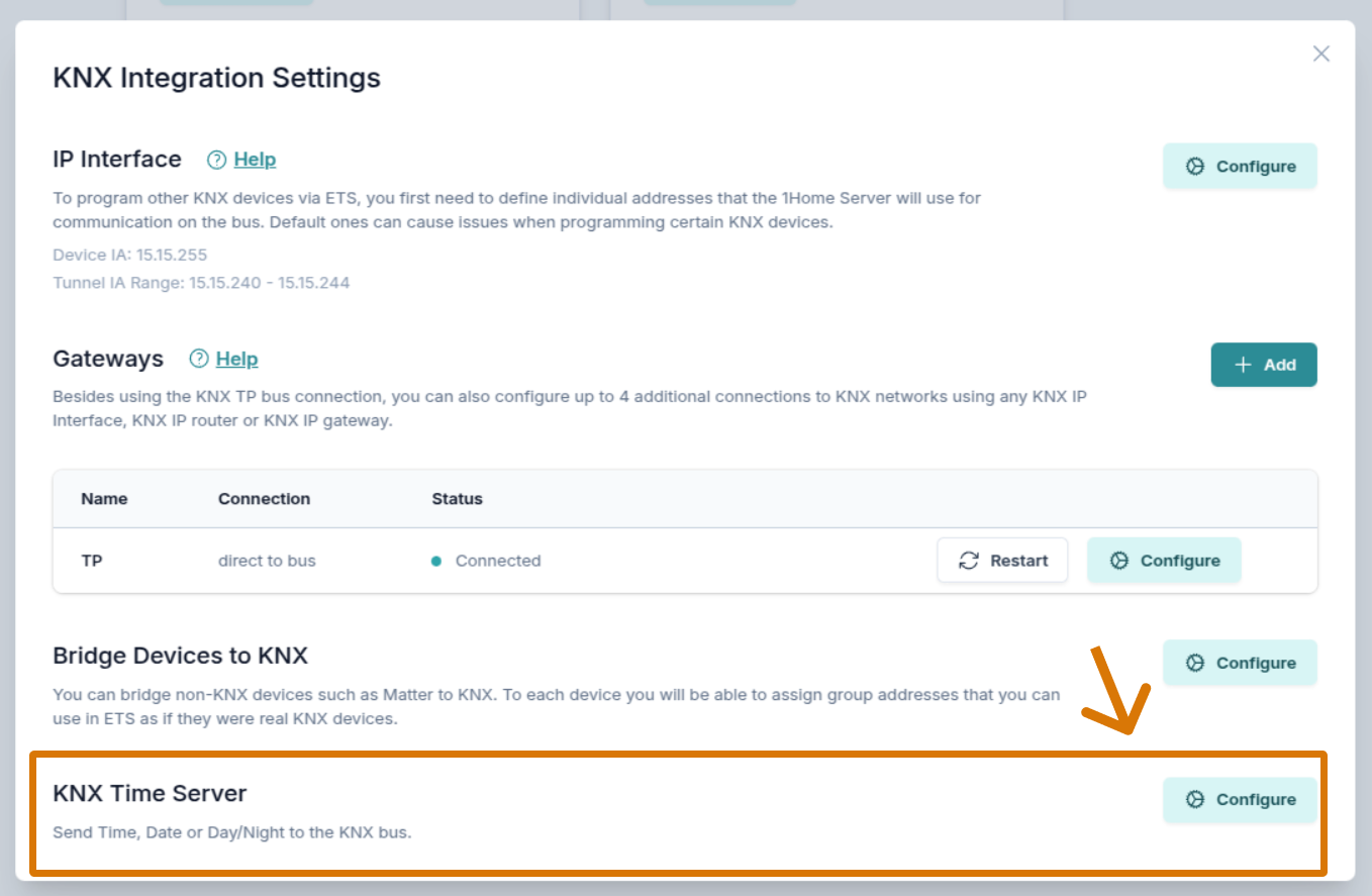 KNX Servidor de hora
