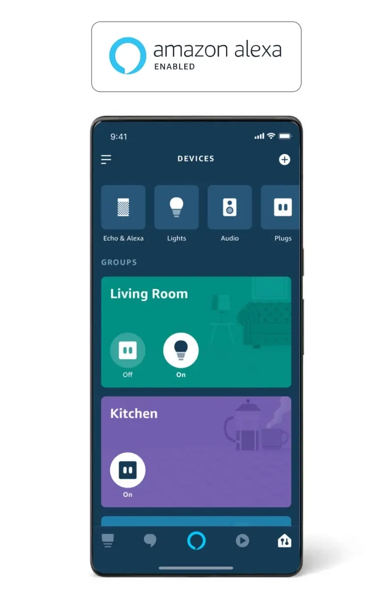 1Home verwenden Sie die mobile Amazon- oder Google Smart Home-App